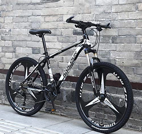 Mountainbike : XWLCR 26" 24-Gang Mountainbike für Erwachsene, Leichtes Aluminium Full Suspension Rahmen, Federgabel, Scheibenbremse, D2, 24Speed