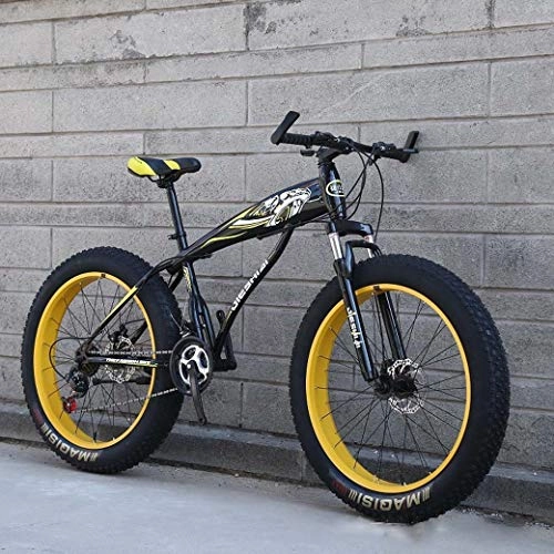 Mountainbike : XWLCR Mountainbike, 24" / 26" Big Wheel Snowbike, 21-Gang-Doppelscheibenbremse, stark stoßdämpfender Federgabel, Außen Off-Road Beach Bike, D, 24 inch