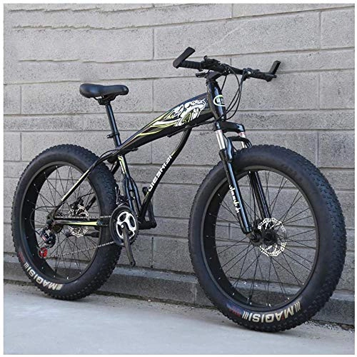 Mountainbike : XXCZB Fat Tire Hardtail Mountainbikes mit Vorderradaufhängung für Erwachsene Männer Frauen 48 breite Reifen Anti-Rutsch-Mountainbike Dual-Disc-Fahrrad aus kohlenstoffhaltigem Stahl