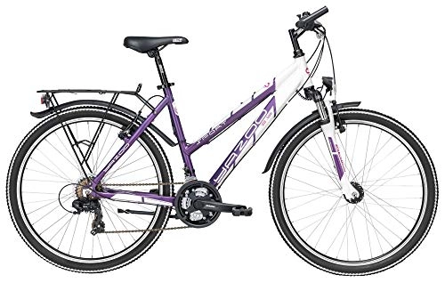 Mountainbike : Yazoo Sport 2.6, 21 Gang Kettenschaltung, Mädchenfahrrad, Trapez, Modell 2020, 26 Zoll, metallic White / Purple matt, 48 cm