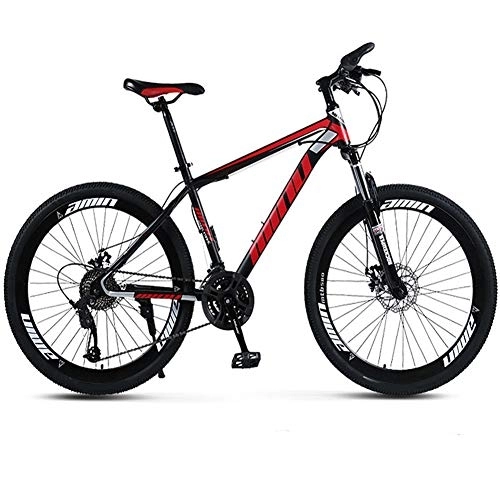 Mountainbike : YGTMV Mountainbike für Erwachsene, 40 Messer, Hartstahl, Stoßdämpfung, Outdoor-Fahrräder, 21 / 24 / 27 / 30 Gänge, Scheibenbremsen, Fat Bike, 66 cm, Studenten-Fahrrad, rot, 27 Gänge.