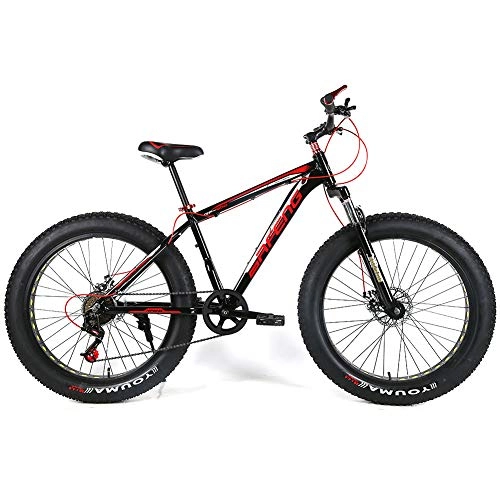 Mountainbike : YOUSR Herren Mountainbike Doppelscheibenbremse Mountainbikes Aluminiumlegierung Rahmen Unisex Red Black 26 inch 30 Speed