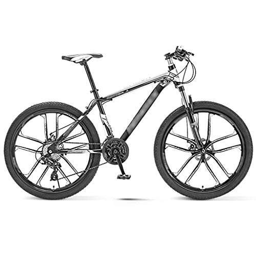 Mountainbike : YXFYXF Dual Suspension Off-Road Mountainbike, Fahrrad, leichte Rennrad, 10 Messerscheiben, 30 Geschwindigkeit, effizienter Schock ABSO (Color : Black, Size : 26 inches)