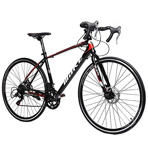 Rennräder : Adult Rennrad, Junge Mädchen 14 Geschwindigkeit Leichte Aluminium-Rennrad, Doppelscheibenbremse Rennrad, 700C Räder, Red Geeignet für Männer und Frauen, Radfahren und Wand (Color : Red)