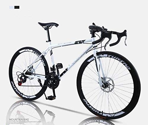 Rennräder : AYDQC Rennrad, 24-Gang-26-Zoll-Fahrräder, doppelte Scheibenbremse, hoher Kohlenstoffstahl-Rahmen, Rennradrennen, Männer und Frauen Erwachsene 6-24, B fengong (Color : E)