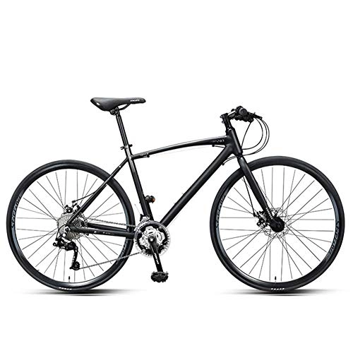Rennräder : AZYQ 30-Gang-Rennrad, Erwachsenen-Pendlerfahrrad, leichtes Aluminium-Rennrad, 700 * 25C-Räder, Rennrad mit Doppelscheibenbremse, grau, Schwarz