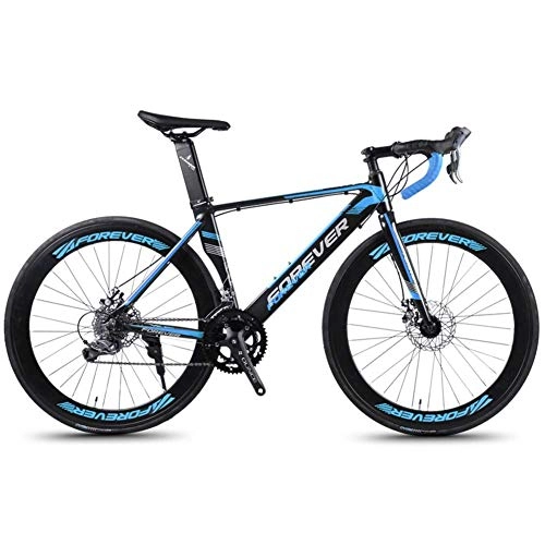 Rennräder : BCX 14-Gang-Rennrad, Aluminiumrahmen-Rennrad, Herren-Damen-Rennrad mit mechanischen Scheibenbremsen, City Commuter-Fahrrad City Utility Bike, Orange, Blau