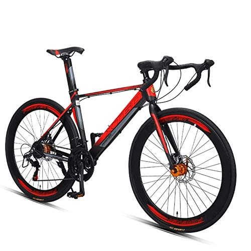 Rennräder : BCX 700C Wheels Rennrad, ultraleichtes Aluminiumrahmen-Rennrad, Herren-Frauen-City-Pendlerfahrrad, perfekt für Straßen- oder Dirt-Trail-Touren, grün, 16-Gang, rot, 14 Geschwindigkeit