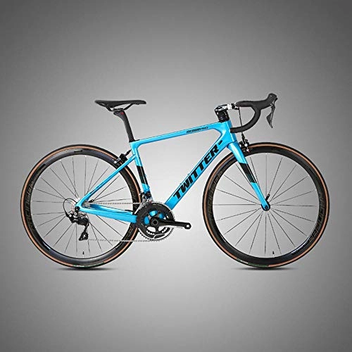 Rennräder : Edman Rennrad, Carbonrahmen, 22-Gang, 700C Räder, geeignet für Erwachsene Männer und Frauen-Blau_45cm