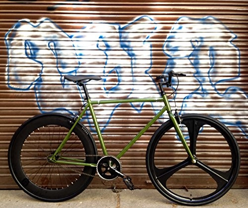 Rennräder : Fahrrad Single Speed fix-3 Classic Green Größe 54 cm