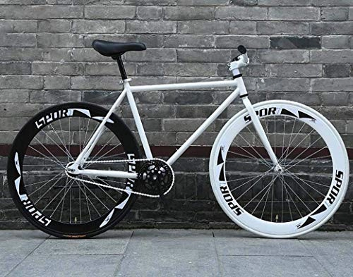 Rennräder : FMOGE Rennrad, 26-Zoll-Fahrräder, Abgespecktes Fixie-Bremssystem, Rahmen Aus Kohlenstoffhaltigem Stahl, Rennradrennen, Herren Und Damen Für Erwachsene