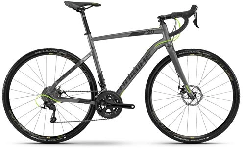 Rennräder : HAIBIKE SEET AllTrack 2.0 Gravel Bike (M / 54cm, Titan / Schwarz / Lime matt)
