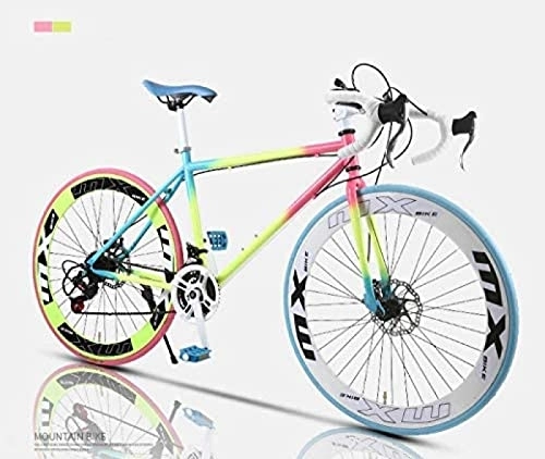 Rennräder : JWCN Mountainbike für Erwachsene - Rennrad, 24-Gang-26-Zoll-Fahrräder, Doppelscheibenbremse, Rahmen aus Kohlenstoffstahl, Rennradrennen, Männer und Frauen Erwachsene, B, Uptodate