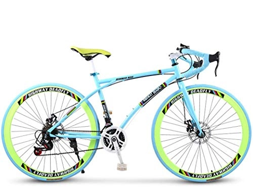 Rennräder : lqgpsx Rennräder, 24-Gang-26-Zoll-Fahrräder, Doppelscheibenbremse, Rahmen aus Kohlenstoffstahl, Rennradrennen, nur für Erwachsene für Männer und Frauen