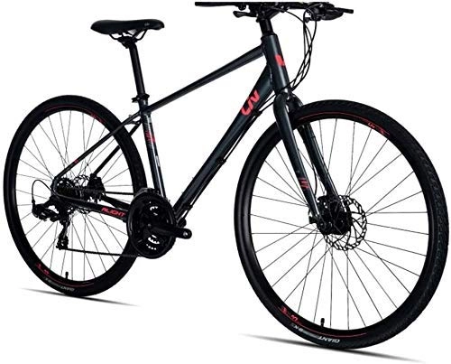 Rennräder : LQH Ms Rennrad, leichtes Aluminium-Rennrad, 21 Gänge, ein Rennrad mit einer mechanischen Scheibenbremse ist Off-Road oder Cross-Country-Road für Motocross (Farbe: Schwarz, Größe: XS)