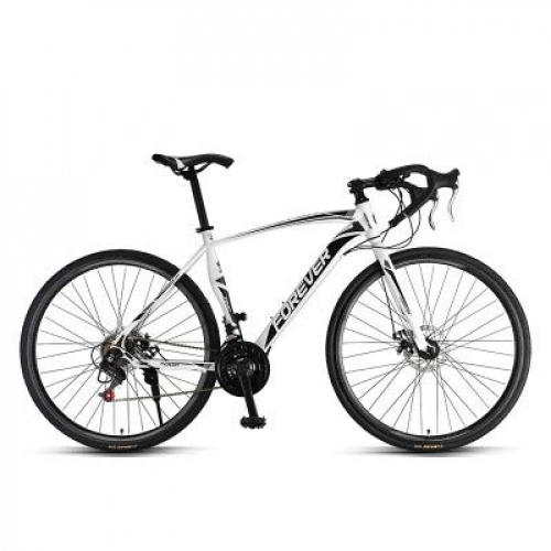 Rennräder : MIRC Road Bike Mountain Bike Racing Men's Aluminum Alloy Adult Ultra Light 700c Broken Wind Speed, White, M