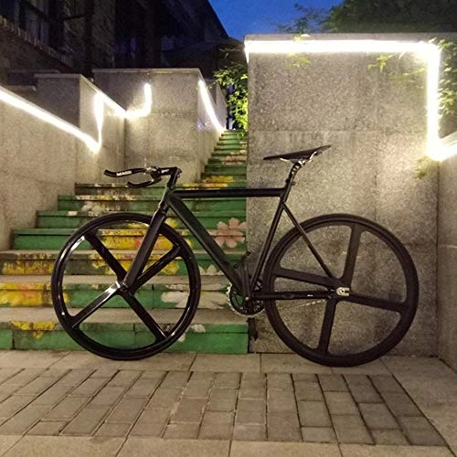 Rennräder : Pakopjxnx Bike Urban Track Fahrradrahmen mit Aluminiumgabel 4 Speichen Magnesiumlegierung Felgenradfahren, schwarz, 53 cm (170 cm - 180 cm)