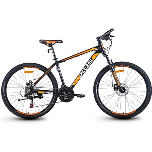 Rennräder : POTHUNTER XDS Rennrad XR-300 Kohlefaser Mountainbike Mountainbike Unisex Variable Geschwindigkeit Fahrrad, Black-orange15.5inches-Diameterofthewheel26inches