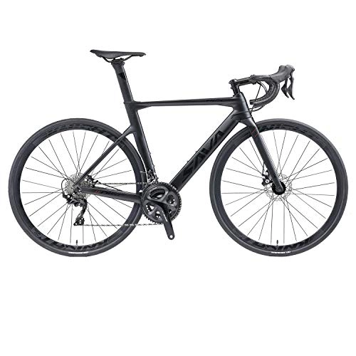 Rennräder : SAVADECK Scheibenbremse Rennrad 700C Carbon Rahmen Fahrrad mit Shimano 105 R7000 22 Gang Schaltgruppe und mechanische Scheibenbremse (Grau, 54cm (für 176cm-185cm))