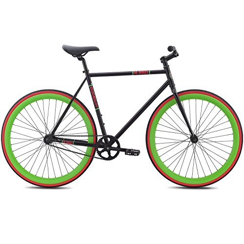 Rennräder : SE Bikes 700c Draft Fixie Singlespeed Fixed Gear Bike für Damen ca 155-175 cm, Farbe:Schwarz, Rahmengrösse:49 cm