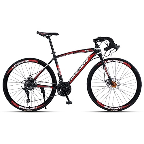 Rennräder : SHANJ 700c Rennrad, 24 / 26 Zoll Rennrad für Erwachsene, City-Pendlerfahrrad aus Stahl, 21-27 Geschwindigkeit, Doppelscheibenbremsen Mountainbikes für Herren und Damen