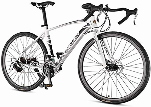 Rennräder : Syxfckc Male Road, mit hohem Kohlenstoffstahlrahmen 21-Gang Rennrad, Stahl Scheibe mit Zwei Rennrädern, 700 * 28C Rad (Color : White)