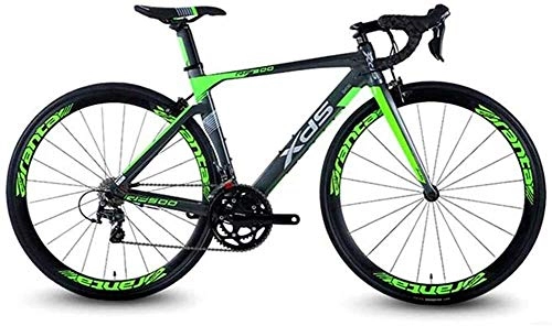 Rennräder : WANGCAI 20 Speed ​​Rennrad, Leichte Aluminium-Rennrad, Quick Release Rennrad, männliche und weibliche Studenten Fahrrad, for Outdoor-Sport, Bewegung (Color : Green)