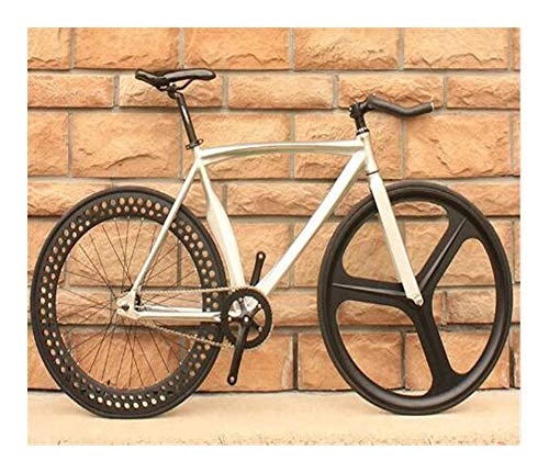 Rennräder : without logo AFTWLKJ Fahrrad Fixed Gear Bike-Aluminiumlegierung mit Auffällige Multi-Farbe Erwachsener männlichen und weiblichen Studenten (Color : Silver, Size : 52cm(175cm 190cm))