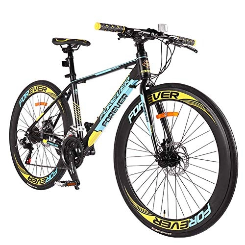 Rennräder : WJSW Adult Rennrad, Scheibenbremsen Rennrad, 21-Gang Leichtmetall Rennrad aus Aluminium, Herren Damen 700C Räder Rennrad, Blau
