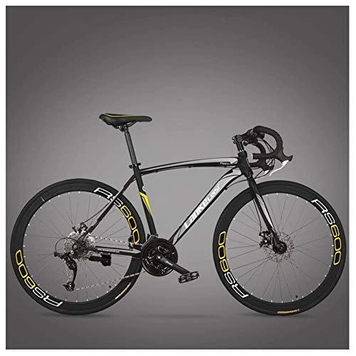 Rennräder : WJSW Rennrad, ultraleichtes Fahrradrahmen für Erwachsene mit hohem Kohlenstoffgehalt, Carbon-Gabel-Ausdauer-Rennrad, City Utility-Fahrrad, Schwarz, 27-Gang