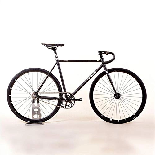 Rennräder : WND Fixed Gear Bike 52 cm Chrom Molybdän Stahlrahmen Single Speed ​​Bike Fahrrad, schwarz, 52 cm (163 cm - 180 cm)