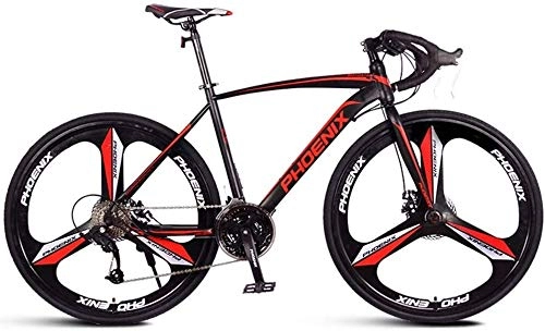 Rennräder : Xiaoyue Adult Rennrad, Männer Rennrad mit Doppelscheibenbremse, High-Carbon Stahlrahmen-Straßen-Fahrrad, Stadt-Dienstprogramm Fahrrad, Weiß, 21 Geschwindigkeit lalay