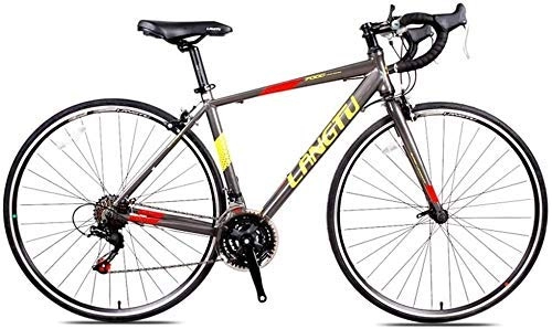 Rennräder : XIUYU Rennrad, 21 Geschwindigkeit Erwachsene Straßen-Fahrrad, Doppel-V Bremse 700C Räder Rennrad, Leichtes Aluminium Männer Frauen Rennrad (Color : Grey)