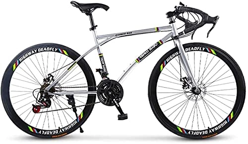 Rennräder : YANGHAO-Mountainbike für Erwachsene- Rennrad, 24-Gang-26-Zoll-Fahrräder, Doppelscheibenbremse, Rahmen mit hoher Kohlenstoffstahl, Rennrad Racing, Herren und Frauen Nur Erwachsene (Farbe: c) DGZZXCSD-1