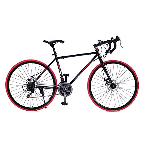 Rennräder : YUHEN 700C Rennrad, City Commuter Fahrrad, Mountainbike, gebogenes Lenker Doppelscheibenbremsrad, für Erwachsene Jugendliche, BlackRed, 33Speed