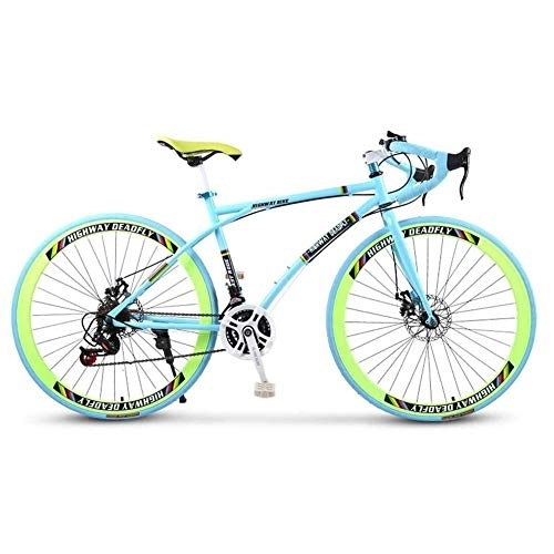 Rennräder : YZJL Fahrrad Straßen-Fahrrad-24-Gang 26 Zoll Bikes Doppelscheibenbremse Mit Hohen Kohlenstoffstahlrahmen-Straßen-Fahrrad Racing Rennrad Off-Road (Color : A)
