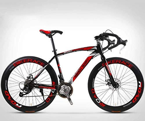 Rennräder : ZHJBD Worth Having - 26-Zoll-Rennrad, 27-Gang-Fahrräder, Doppelscheibenbremse, hoher Kohlenstoffstahlrahmen, Rennradrennen, Herren und Frauen-Erwachsener (Color : C)