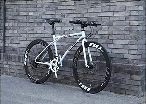 Rennräder : ZHTY Rennräder für Herren und Damen, 26-Zoll-24-Gang-Fahrräder, nur für Erwachsene, Rahmen aus kohlenstoffhaltigem Stahl, Rennradrennen, Doppelscheibenbremsräder mit Rädern