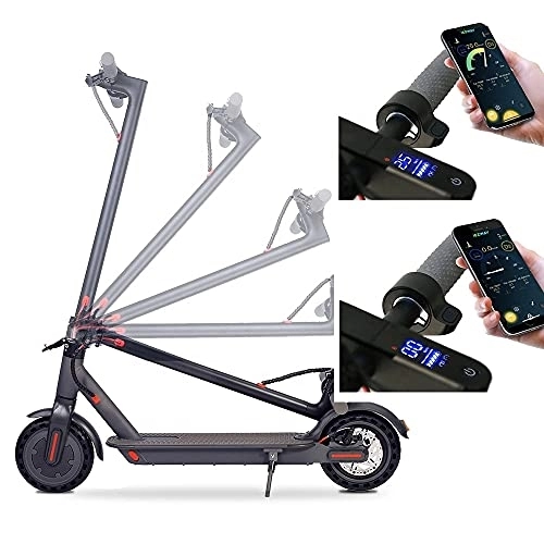 Electric Scooter : 350W Electric E-Scooter with Powerful Battery & Scooter Motor, Lightweight and Foldable for Adults and Teenagers with Powerful Headlight & App Control