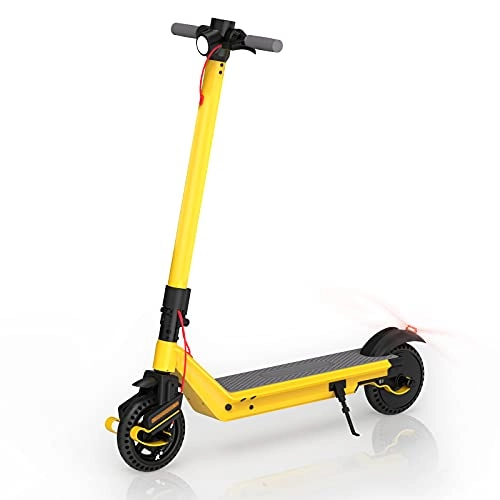Electric Scooter : Acecinio Adult Electric Scooter, 380W Foldable E Scooter With Patented Dual Shock Absorbers, 8.5 Inch Tyres Commuting Scooter With 7.5 / 10 Ah Battery, Max. Speed 25 kmh, Range 30 km (Yellow, Small)