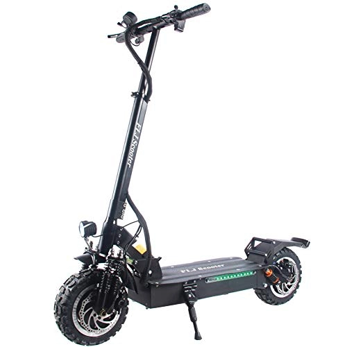 Electric Scooter : Acptxvh 11 Inch 60V1600W Electric Scooter, LED Lights with LCD-Display, Up To 50-65Km / H, Portable Folding Design, High Power High Speed Adult Electric E Scooter, Black