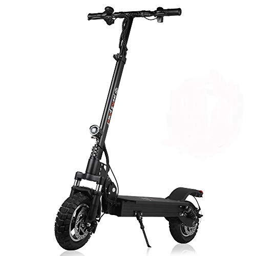Electric Scooter : Adult folding off-road electric scooter, 500W electric scooter, maximum speed 48km / h battery 15Ah, 10-inch off-road tires, smart LCD display, dual brakes