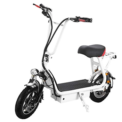 Electric Scooter : AIAIⓇ Electric Scooter, Two Wheels Electric Scooter - Folding Electric Scooter, Speed up to 35km / h with Burglar Alarm, 10 '' Tires, Electric Scooter Adult, White, 25km