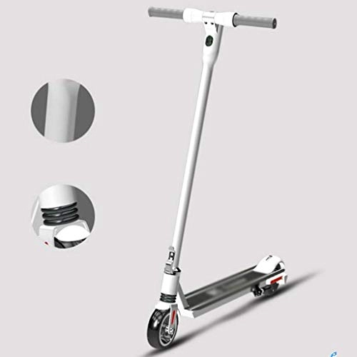 Electric Scooter : AOLI City Commute Electric Scooter, Portable Quick Fold Scooter 250W Powerful Motor Led Lights 5.5 inch Solid Rubber Tire Maximum Range 30Km for Adult / Teenager