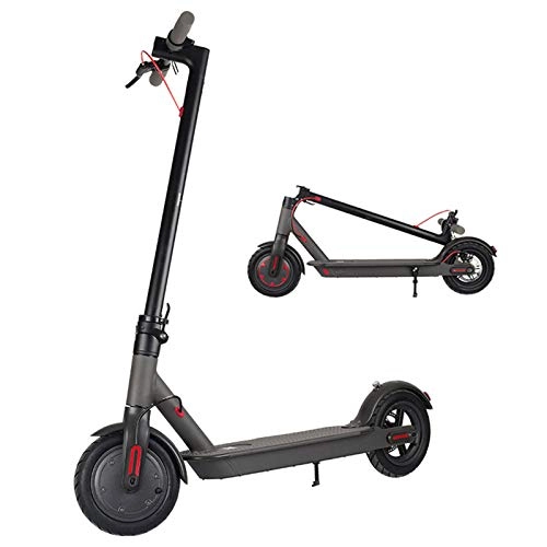 Electric Scooter : AORISSE Electric Scooter, 250W 25 Km / H Maximum Speed Foldable Electric Scooter Suitable for Adults / Teens, with APP Folding City Commuter Scooter with LED Light And LCD Display, Black, 6.SHA
