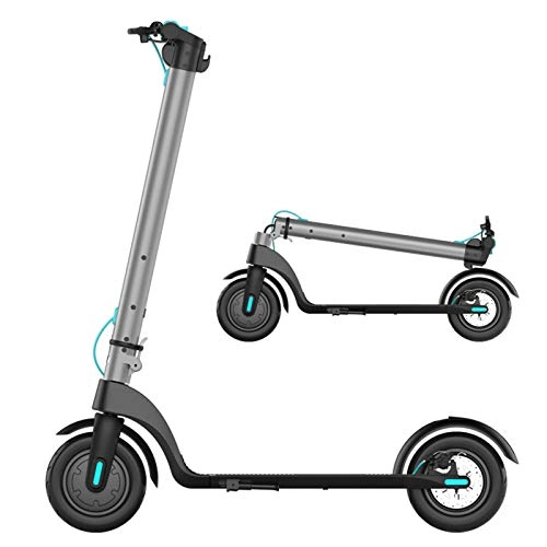 Electric Scooter : AORISSE Electric Scooter, 350W Foldable Electric Scooter with LCD Display, Maximum Speed 32KM / H City Cruise Electric Scooter, 10 Inch Vacuum Tires, Removable Battery, Silver