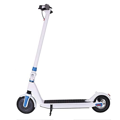 Electric Scooter : AUEDC Foldable Electric Scooter 250w Powerful Electric Scooter, for Commuting Anti-stress and Shock-resistant Frame with LED Display, White