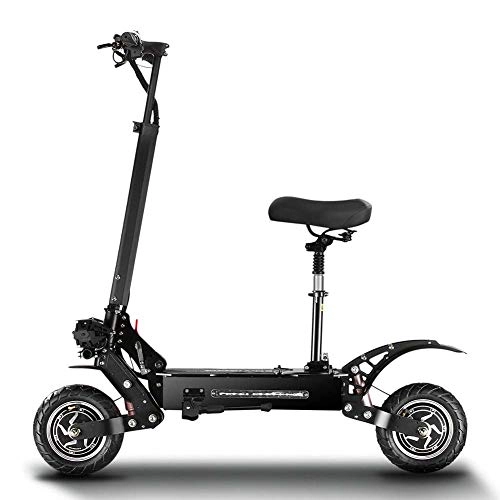 Electric Scooter : BCBIG Electric Scooters Adult Double Drive 11 inch Off-road CST Tire Folding Commuting Scooter Motor Max Speed 65km / h Ｍotors Off Road Scooter With Seat And 60V Battery