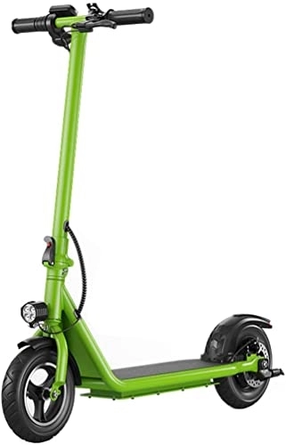 Electric Scooter : BeTlreo Electric Scooter, Mini Ultra Light Portable Foldable 350W Small Two Wheel Scooter With LED Light And Display, Load 150KG, Suitable For Adults / Teens (Color : Green)