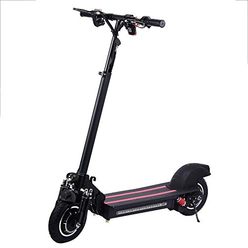 Electric Scooter : Dedeka 1200W Electric Scooter Black, 10 Inch Double Drive Foldable Lightweight Adult Electric Scooter w. Premium 40-60KM Long-range Battery, Up to 60KM / H, Easy Fold-n-Carry Design